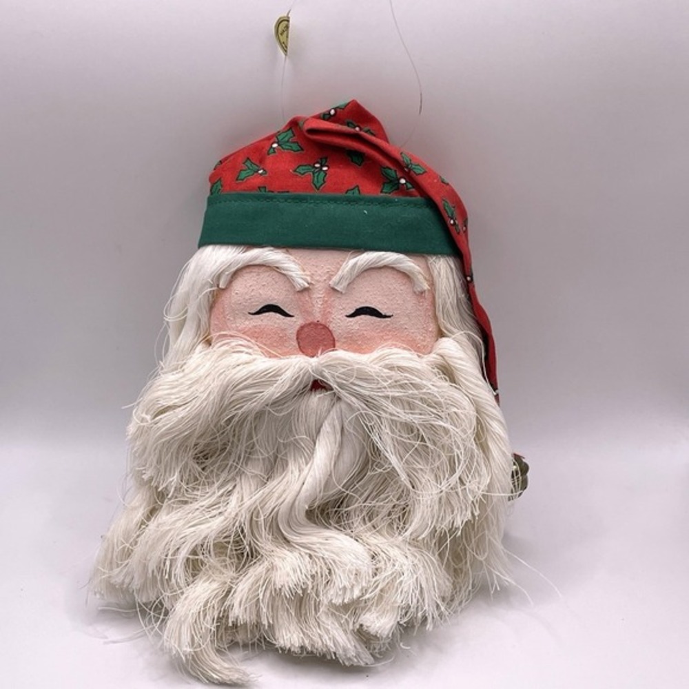 Vintage Santa Head 8" Fabric Christmas Ornament‎